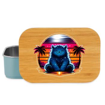 Kuschelkätzchen im Neon-Kosmos - Lunch Box - Hellblau - Vorne