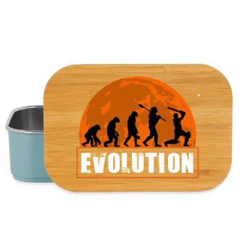 Evolution of Cricket Player Batsman Silhouette - Lunch Box - light blue - Front