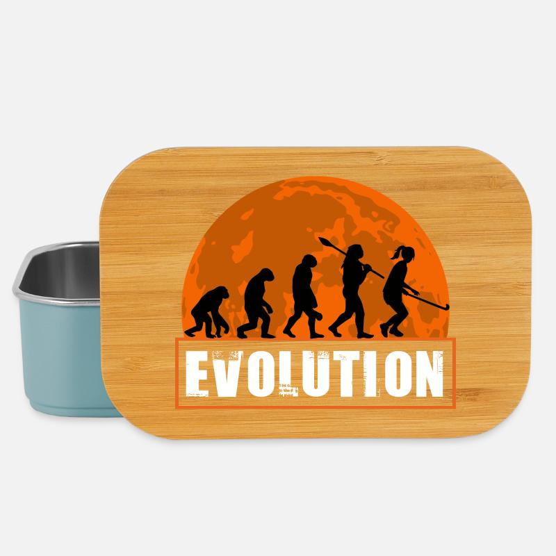 Field Hockey Evolution Silhouette Sunset - Lunch Box - Hellblau