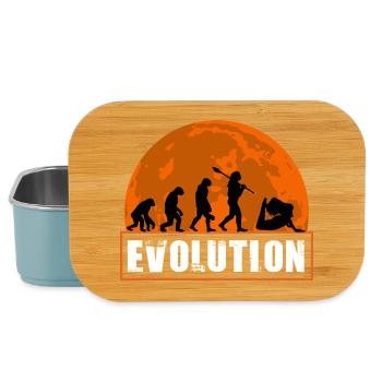Yoga Evolution Silhouette Sunset Retro - Lunch Box - Hellblau - Vorne