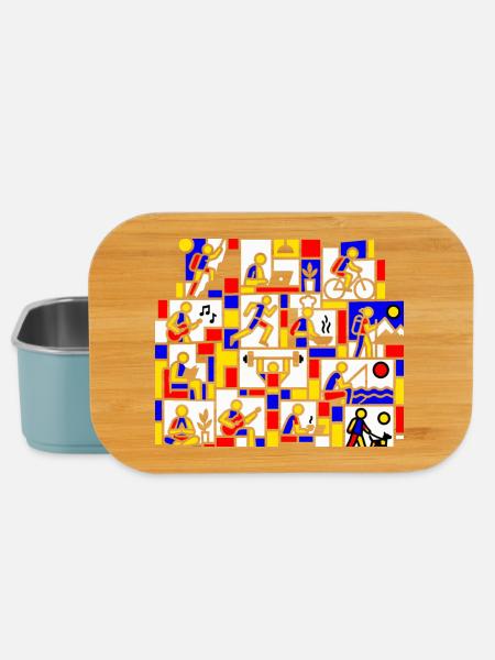 Bunte Life Block Collage - Lunch Box - Hellblau