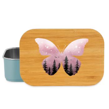 Pastel Pink Butterfly Forest - Lunch Box - light blue - Front