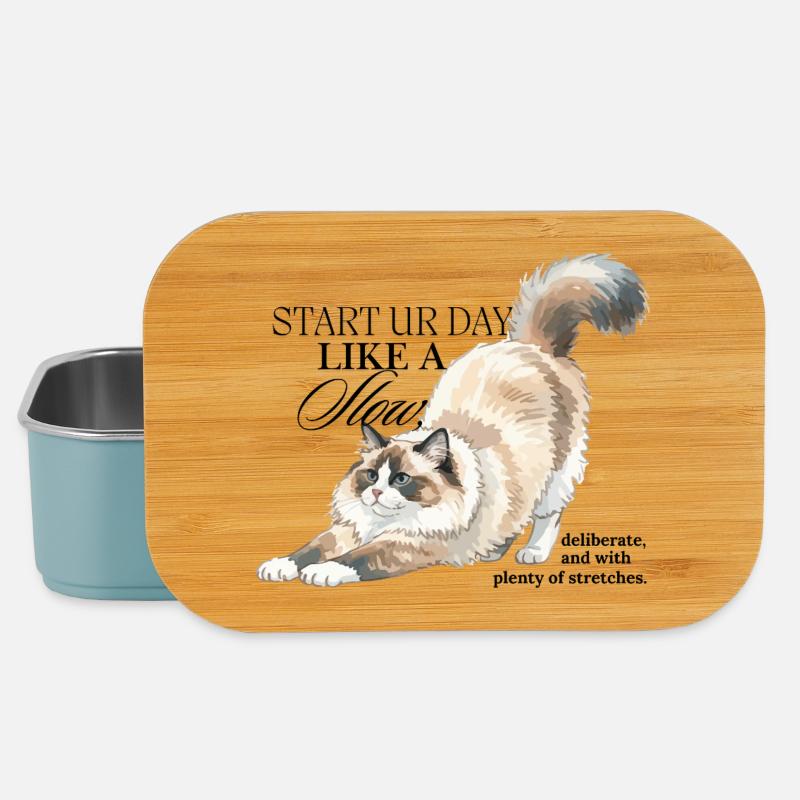Illustration de l’étirement Cream Cat - Boîte à goûter - bleu pâle