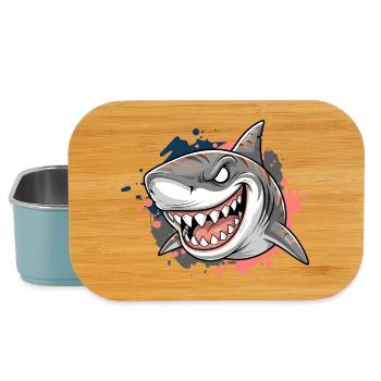 Wütender Hai Graffiti Druck - Lunch Box - Hellblau - Vorne