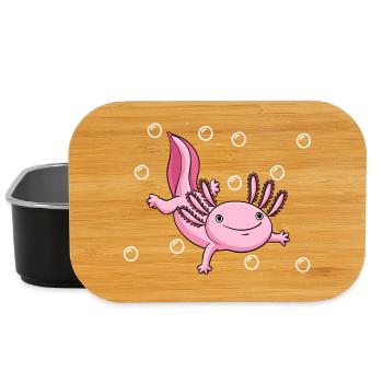 Illustration d’axolotl rose mignon - Boîte à goûter - noir - Devant