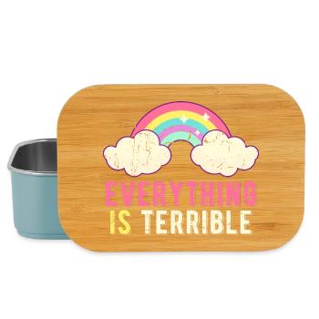 Alles ist schrecklich, Sarkasmus, Pastellregenbogen, - Lunch Box - Hellblau - Vorne