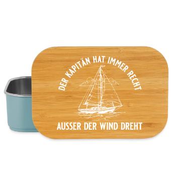 Kapitän hat immer recht außer der Wind dreht - Lunch Box - Hellblau - Vorne