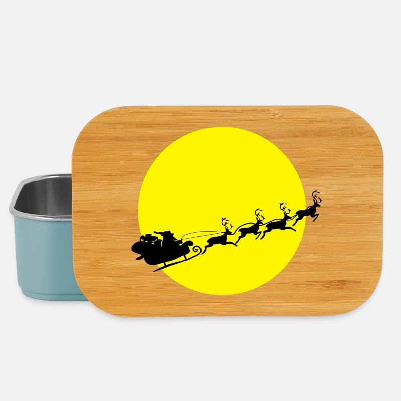 Père Noël dans une Pleine Lune - Boîte à goûter - bleu pâle
