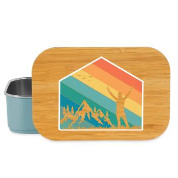 Berge Silhouette Regenbogen - Lunch Box - Hellblau - Vorne