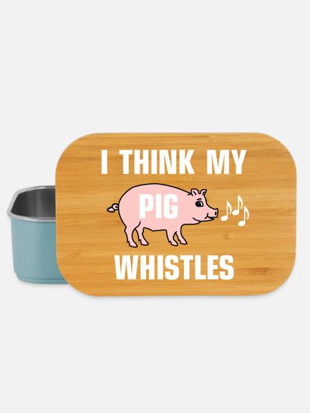 Je pense que mon cochon siffle - Boîte à goûter - bleu pâle