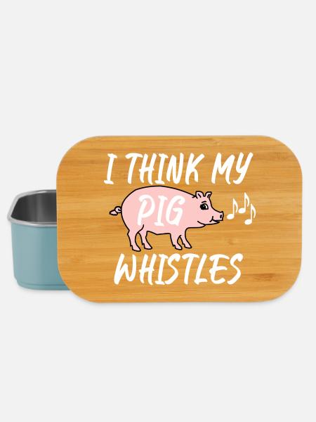 Je pense que mon cochon siffle - Boîte à goûter - bleu pâle
