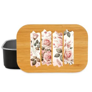 Rosenblüten Vier Panelen Rosa - Lunch Box - Schwarz - Vorne