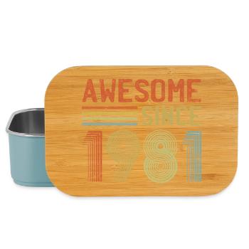 Retro 1981 Typografie Design - Lunch Box - Hellblau - Vorne