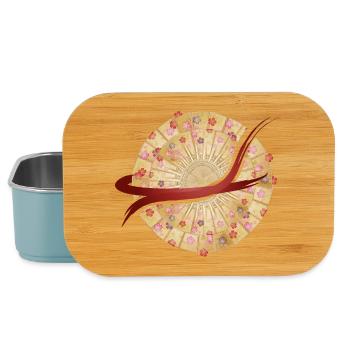 Japanisches Fächer-Mandala mit Pinselstrich - Lunch Box - Hellblau - Vorne
