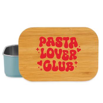 Club des amateurs de pâtes, cuisine italienne, rétro esthétique rouge - Boîte à goûter - bleu pâle - Devant