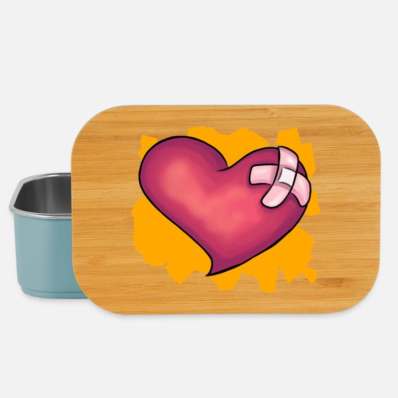 Patched Heart - Lunch Box - Hellblau