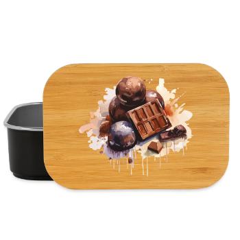Schokolade Aquarellkunst  - Lunch Box - Schwarz - Vorne