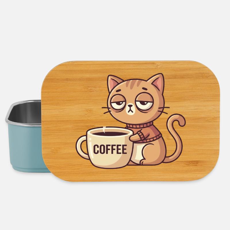Kätzchen Kaffee Charm - Lunch Box - Hellblau