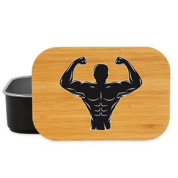 Bodybuilder Motiv für Fitness- und Gym-Begeisterte - Lunch Box - Schwarz - Vorne