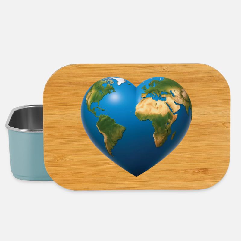 EARTH LOVER – Frieden & Liebe - Lunch Box - Hellblau