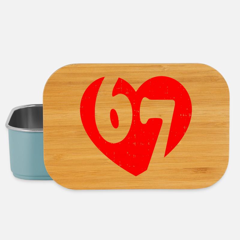 Six Seven 67 Meme Cool Valentine’s - Lunch Box - Hellblau