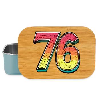 76 Zahl Bunt - Lunch Box - Hellblau - Vorne