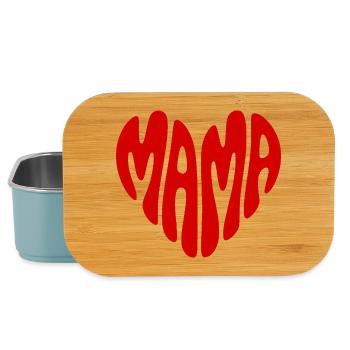 MAMA T-shirt in the shape of a heart, retro style - Lunch Box - light blue - Front