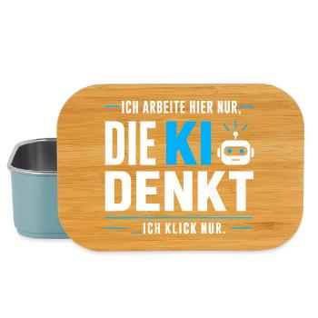 Ich klick nur - KI lustiger Spruch für Arbeit - Lunch Box - Hellblau - Vorne