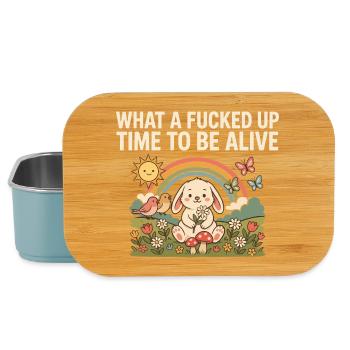 Was für eine beschissene Zeit, um zu leben, lustiger Bunny Tee - Lunch Box - Hellblau - Vorne