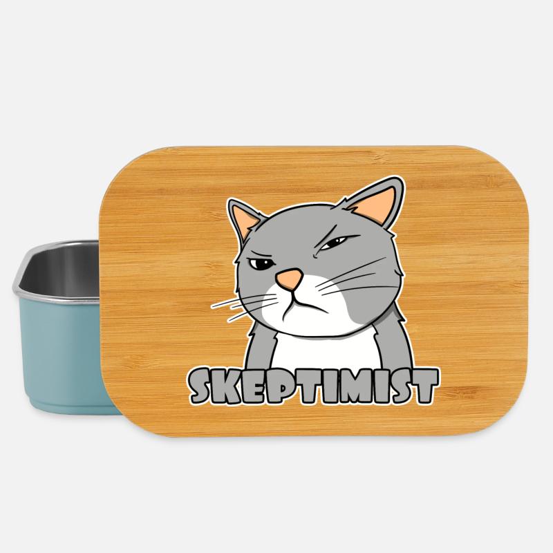 Skeptiker Katze - Skeptimist - Lunch Box - Hellblau