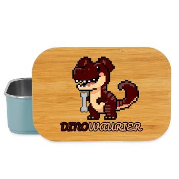 DinoWAUrier - Pixel Art Dinosaurier als Hund! 🐕 - Lunch Box - Hellblau - Vorne