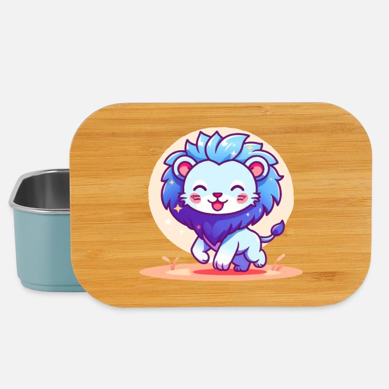 Petit lion bleu - Boîte à goûter - bleu pâle