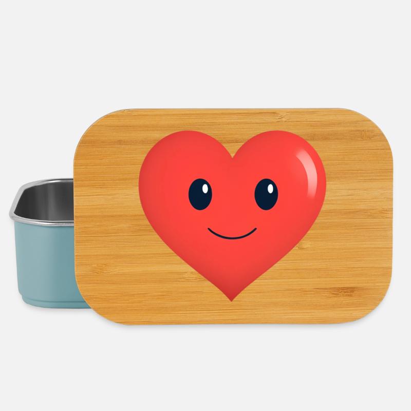 Heart Smiles Form Red - Lunch Box - light blue