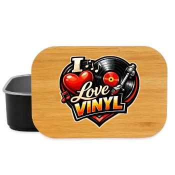 Love Vinyl Heart Logo - Lunch Box - Schwarz - Vorne