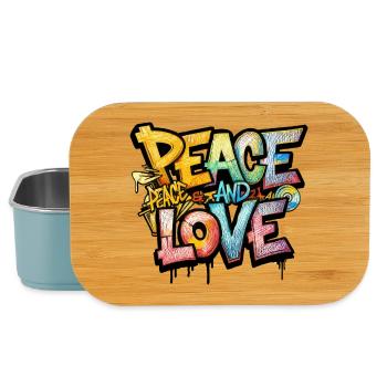 Peace and Love Graffiti - Lunch Box - light blue - Front
