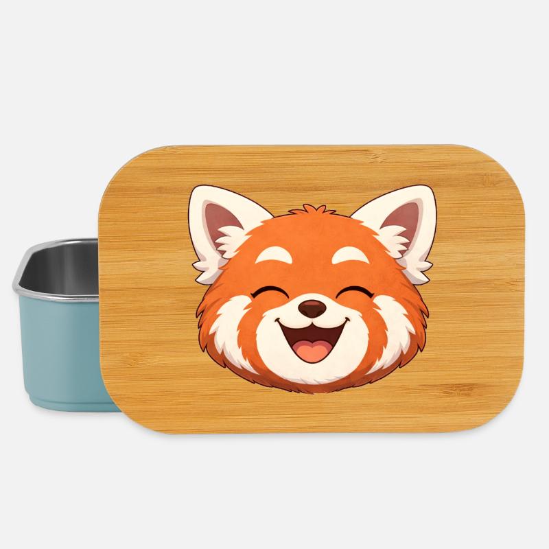 Sloth, the red panda all smiles - Lunch Box - light blue