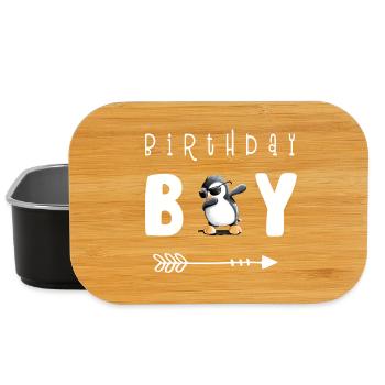 Anniversaire Garçon Dab Dance Pingouin I Boy's Birthday - Boîte à goûter - noir - Devant