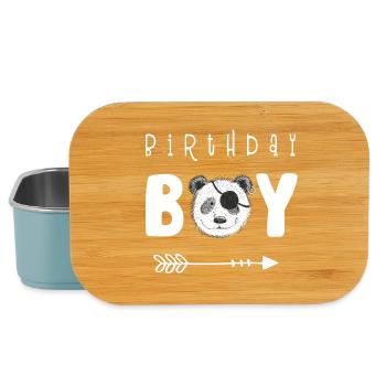 Anniversaire garçon je garçon anniversaire je panda pirate - Boîte à goûter - bleu pâle - Devant