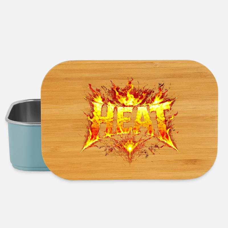 Feurige HEAT-Typografie - Lunch Box - Hellblau