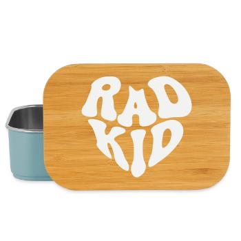 Rad Kid - Citation rétro sur le cœur (couleur personnalisée) - Boîte à goûter - bleu pâle - Devant