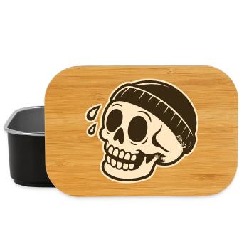 Schädel Totenkopf mit Mütze Design - Lunch Box - Schwarz - Vorne