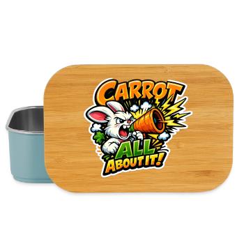Karotten Megafon Bunny – Comic Stil - Lunch Box - Hellblau - Vorne