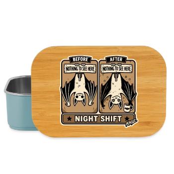 Nachtschicht-Fledermäuse Comic-Tee - Lunch Box - Hellblau - Vorne