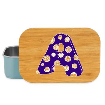 Letter A with character in blue - Lunch Box - light blue - Front