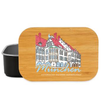 München, Bauwerk Hofbräuhaus, Handzeichnung Bayern - Lunch Box - Schwarz - Vorne