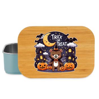 Cute Halloween bear in witch costume - Lunch Box - light blue - Front