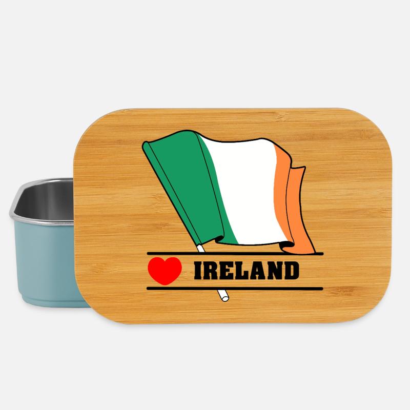 Irland-Flagge mit Herz - Lunch Box - Hellblau