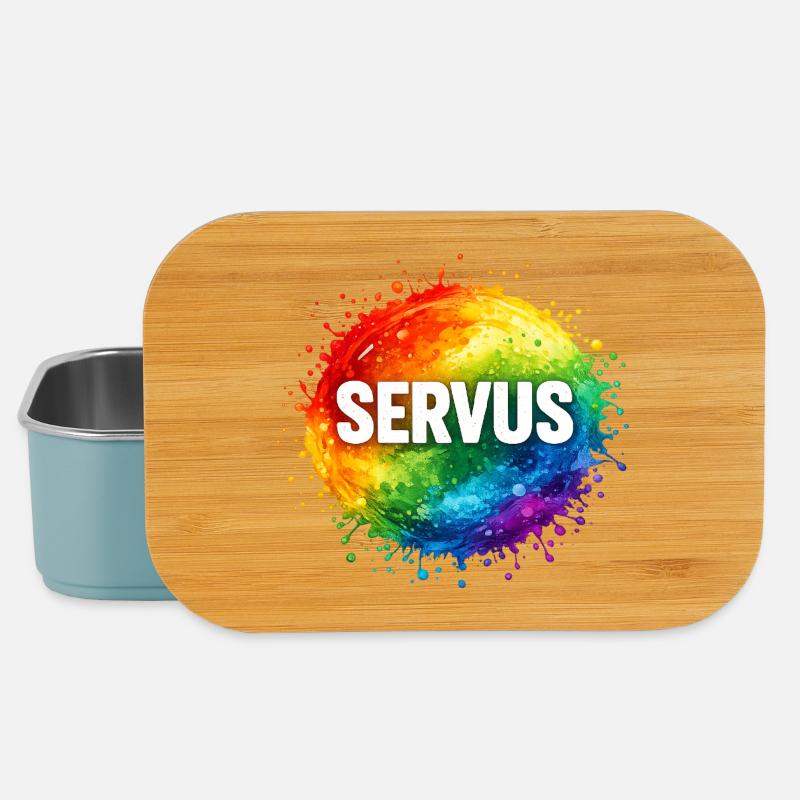 Bunte Farbexplosion SERVUS - Lunch Box - Hellblau