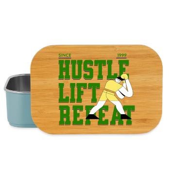 Hustle Lift Repeat – Gym Lifestyle - Lunch Box - light blue - Front