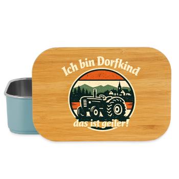 Dorfdorf Tractor Retro Sonnenuntergang - Lunch Box - Hellblau - Vorne